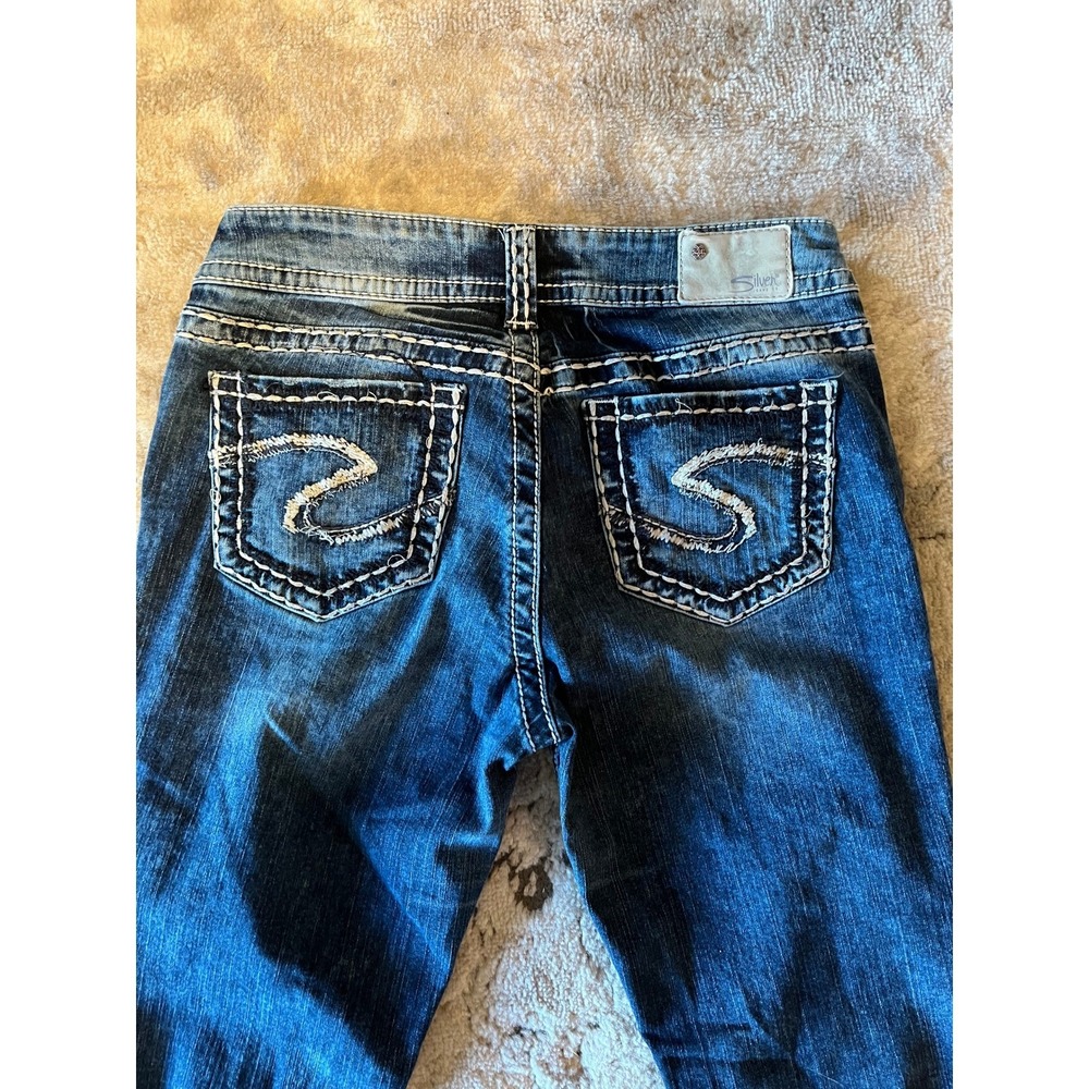 Silver Jeans Suki Mid Boot W29 L31 Women's Dark Wash Stretch Y2K Bootcut Jeans